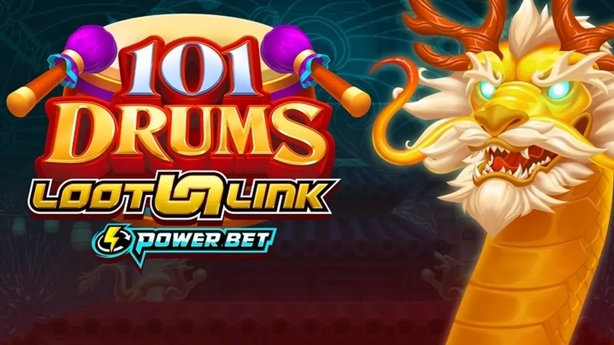 Tampilan visual permainan slot 101 Drums